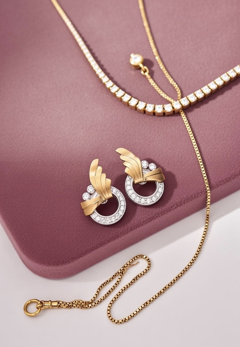 ANGEL WING DIAMOND CIRCLE EARRINGS - Image 3